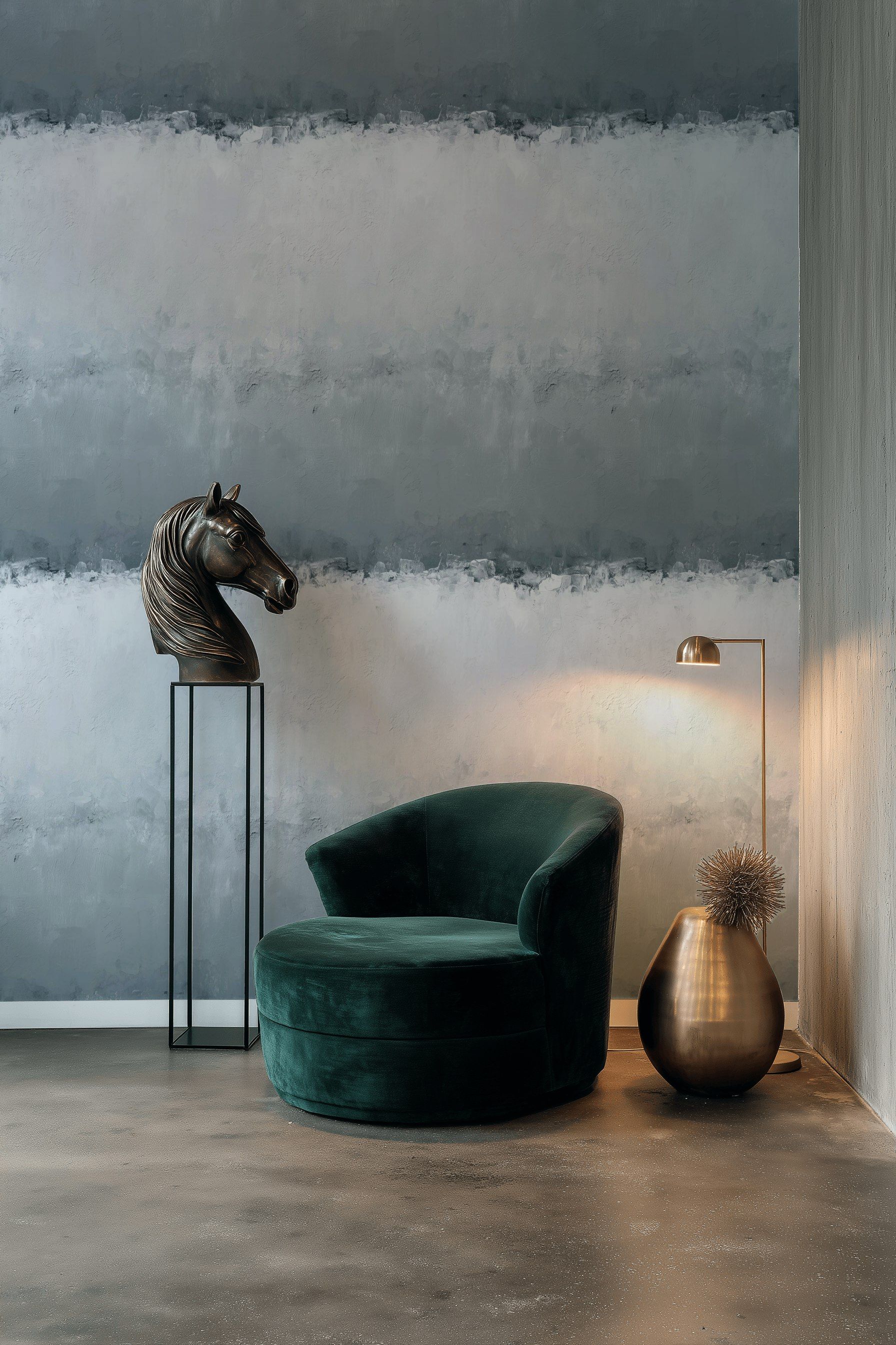 Soyut Beton Desenli Duvar Kağıdı Gri Tonlu Modern Salon
