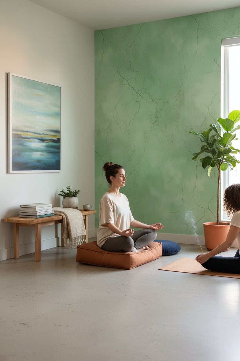 Yeşil Mermer Desenli Duvar Kağıdı Modern Salon Duvar Dekoru