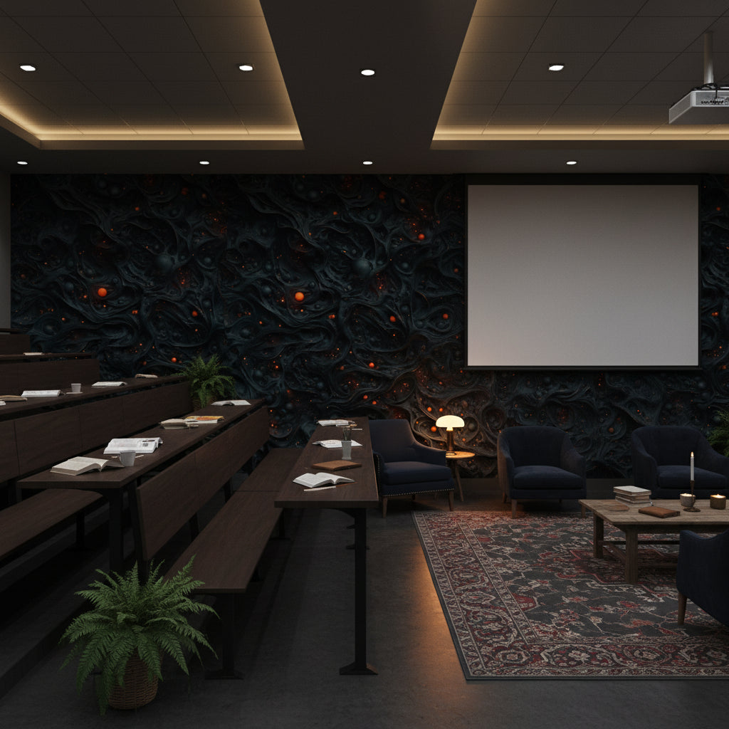 Soyut Desenli Duvar Kağıdı Siyah Altın Modern Salon