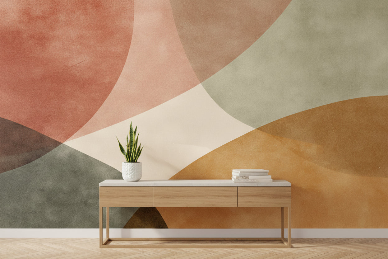 Renkli Soyut Geometrik Poster Duvar Kağıdı Modern Salon