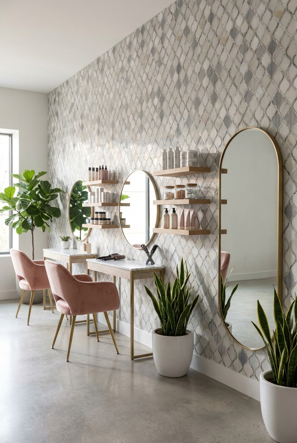 Geometrik Kafes Desenli Duvar Kağıdı Gri Krem Modern