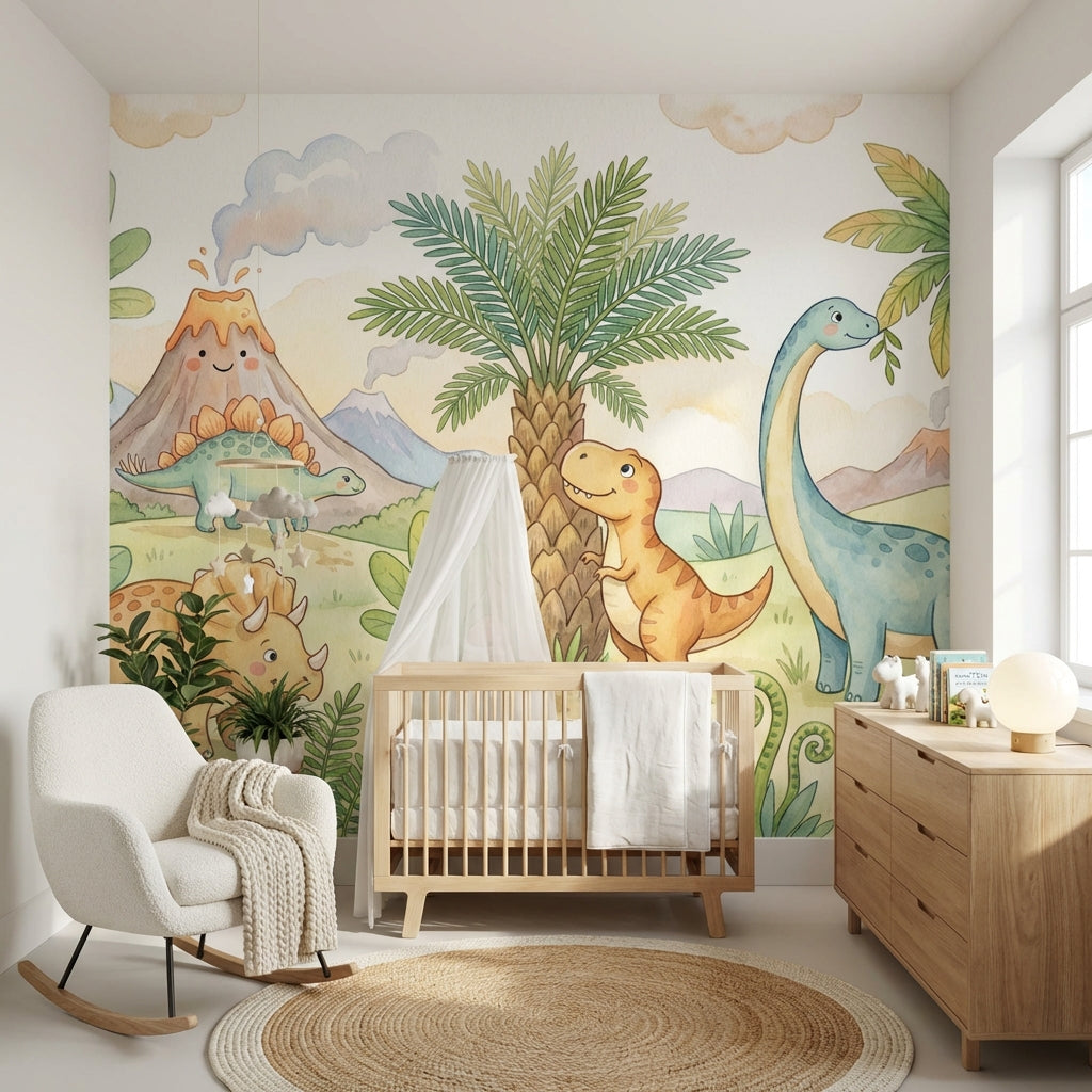 Sevimli Dinozor Temalı Poster Duvar Kağıdı Çocuk Odası