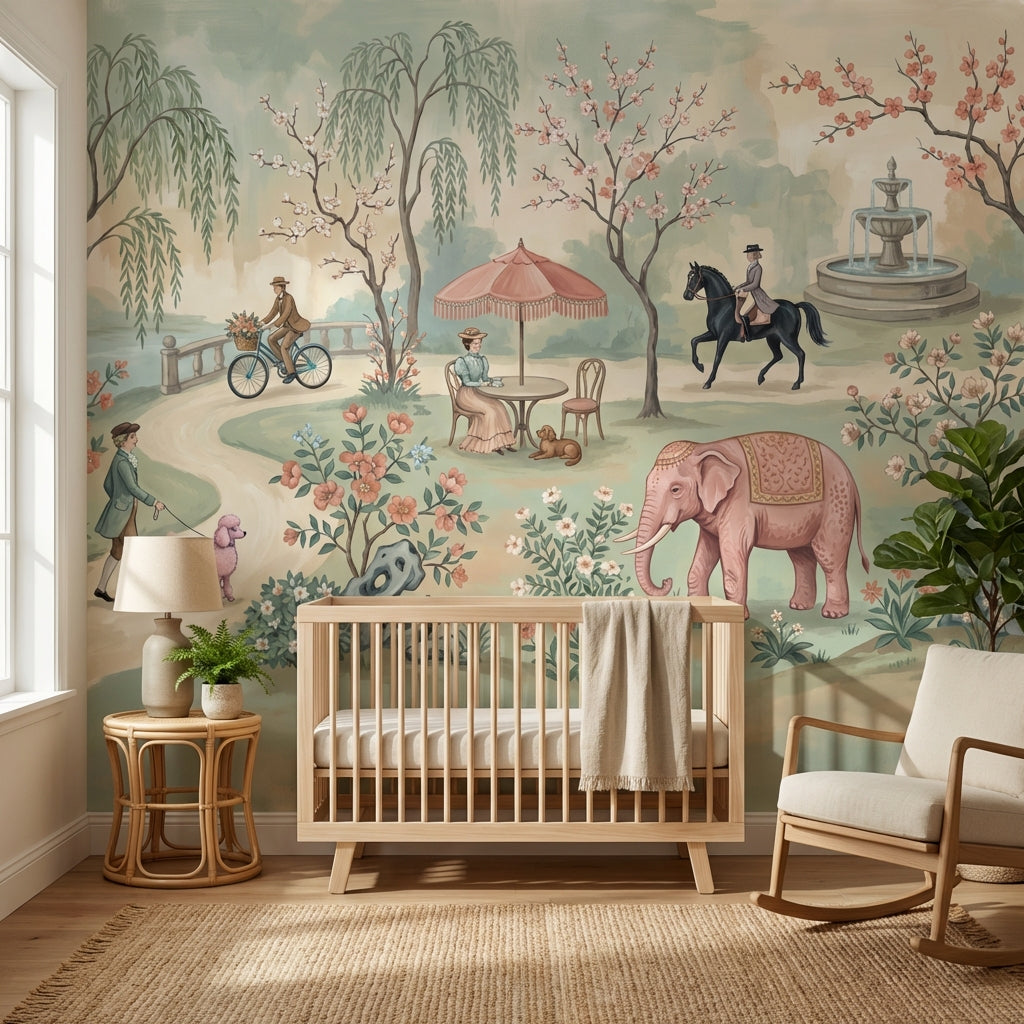 Masalsı Park Sahnesi Poster Duvar Kağıdı Pastel Çocuk Odası