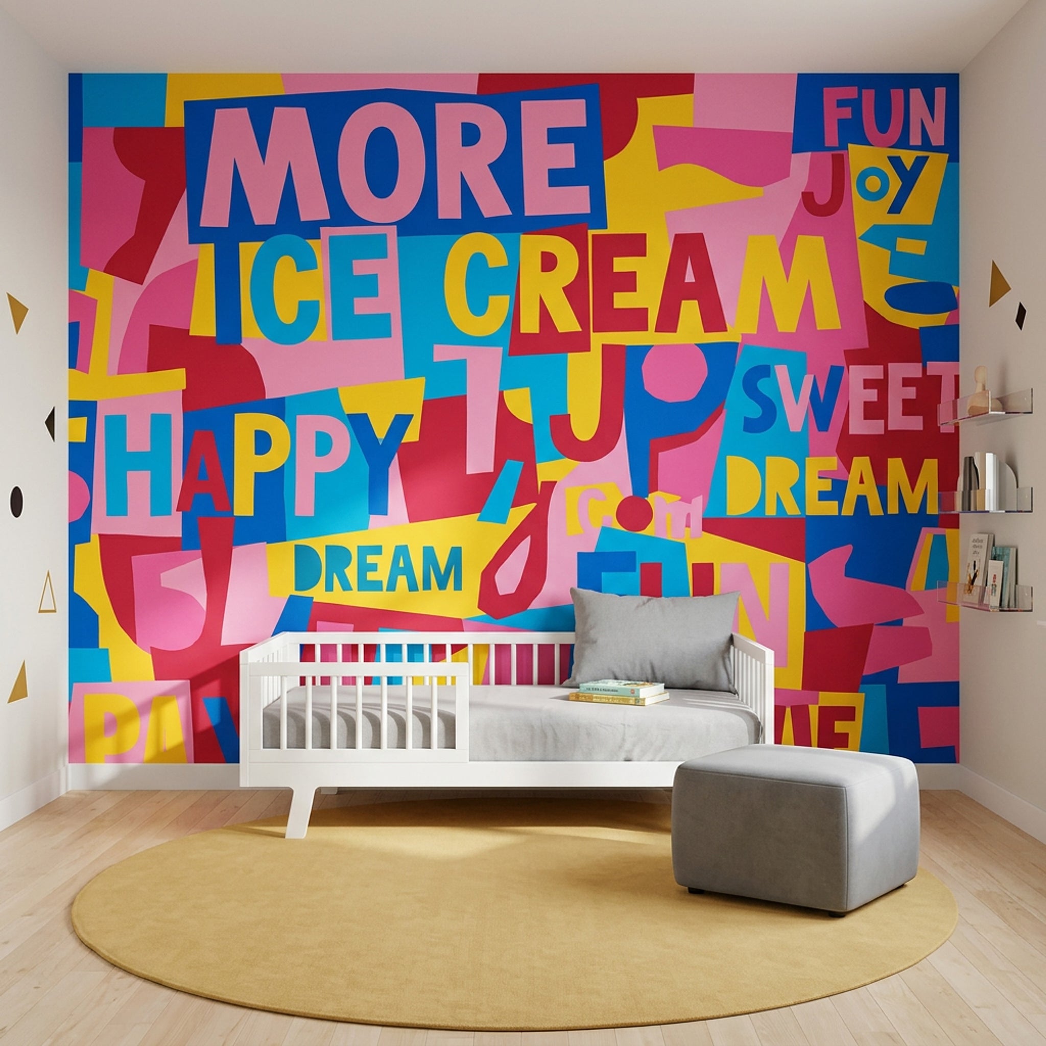 Renkli Tipografik Poster Duvar Kağıdı Genç Odası Pop Art