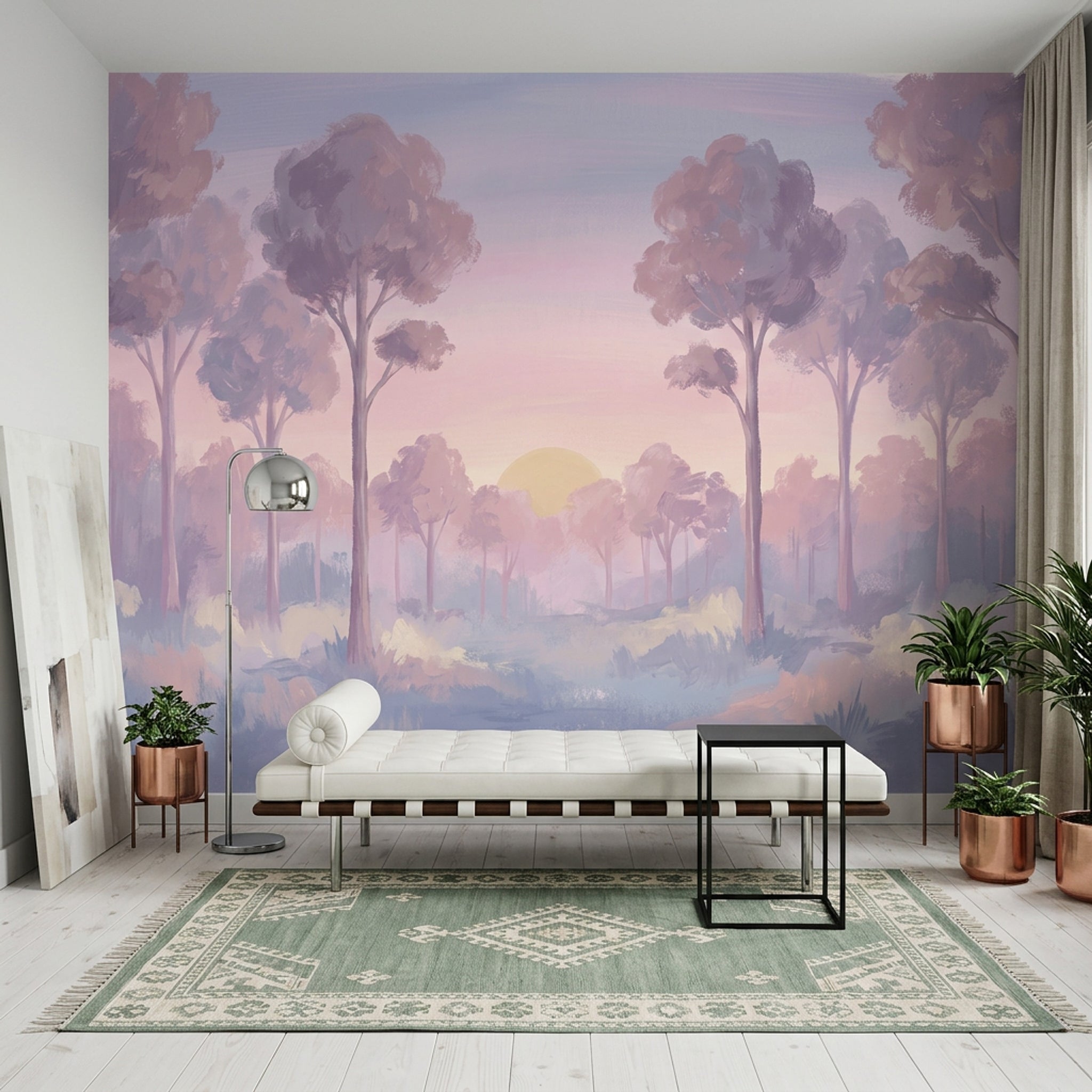 Sisli Orman Manzaralı Poster Duvar Kağıdı Pastel Gün Doğumu