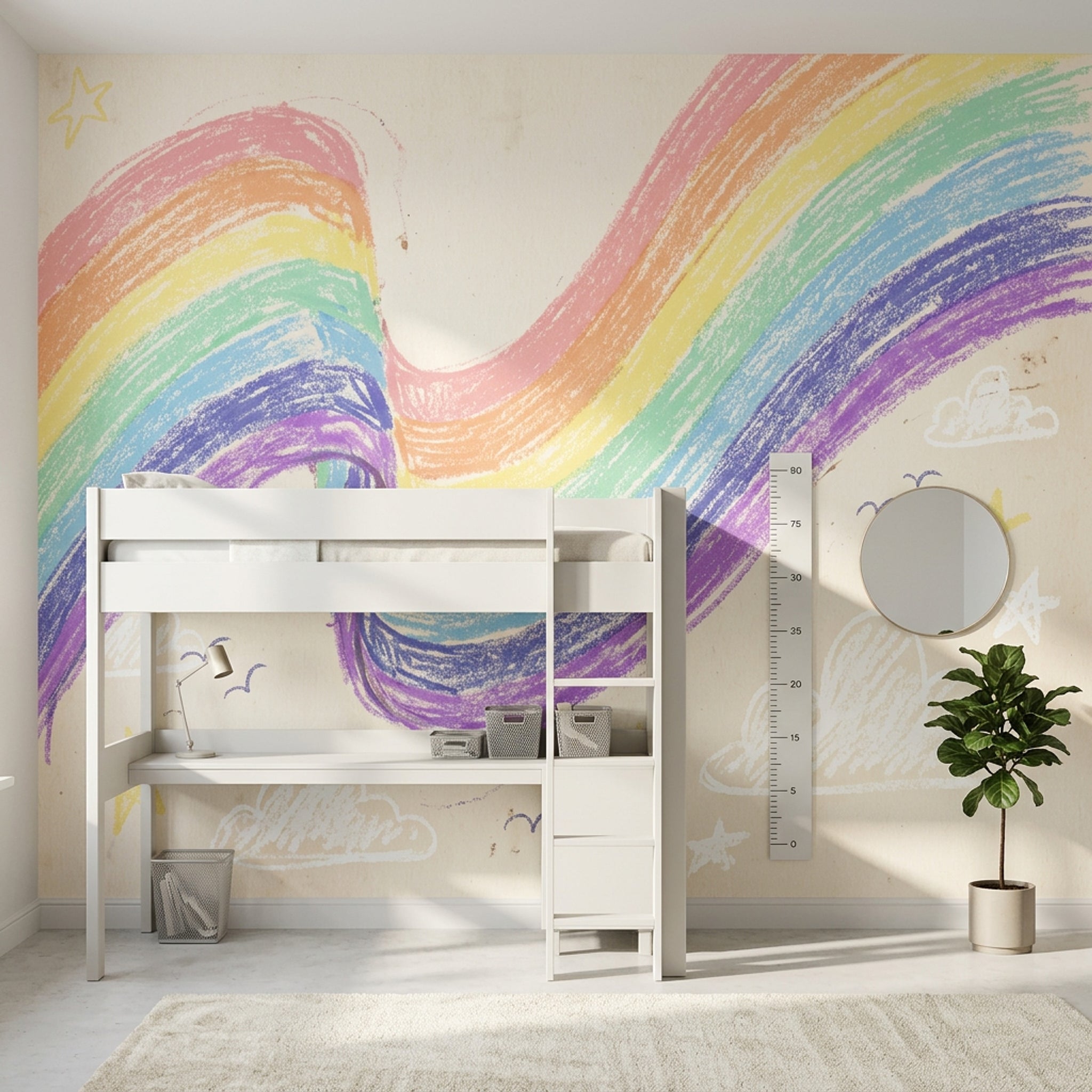 Pastel Gökkuşağı Poster Duvar Kağıdı Çocuk Odası Duvar Resmi