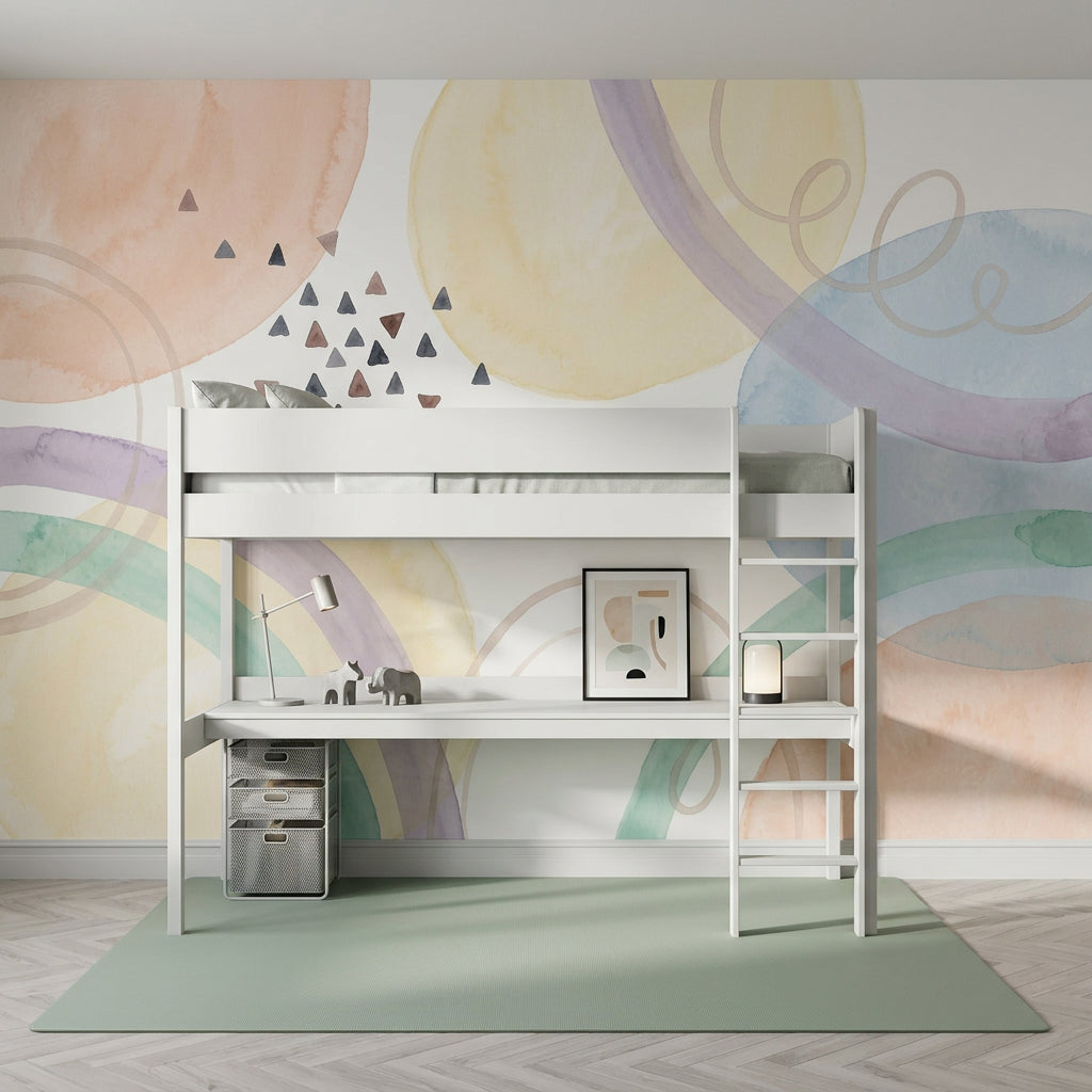 Pastel Soyut Daireli Poster Duvar Kağıdı Modern Salon Duvarı