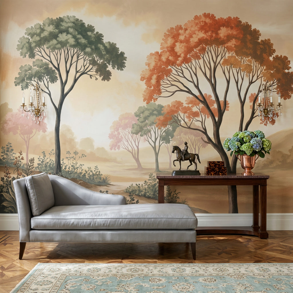 Sonbahar Ormanı Poster Duvar Kağıdı Pastel Manzara Salon