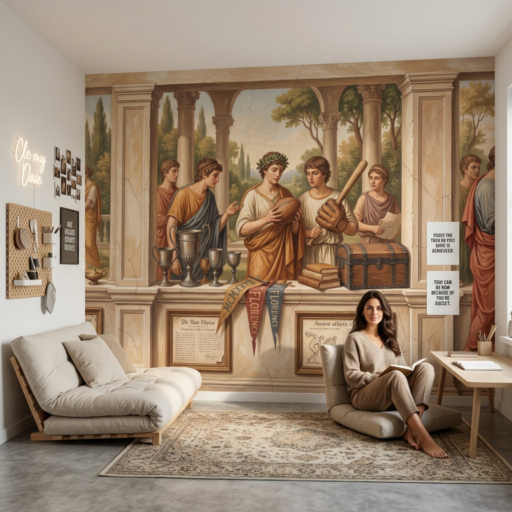 Antik Roma Figürlü Poster Duvar Kağıdı Klasik Salon Dekoru
