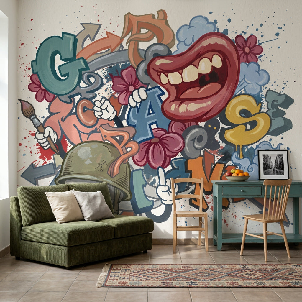 Grafiti Pop Art Poster Duvar Kağıdı Renkli Genç Odası