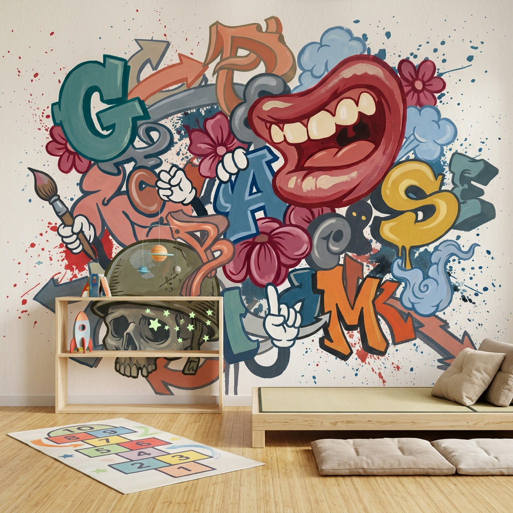 Grafiti Pop Art Poster Duvar Kağıdı Renkli Genç Odası