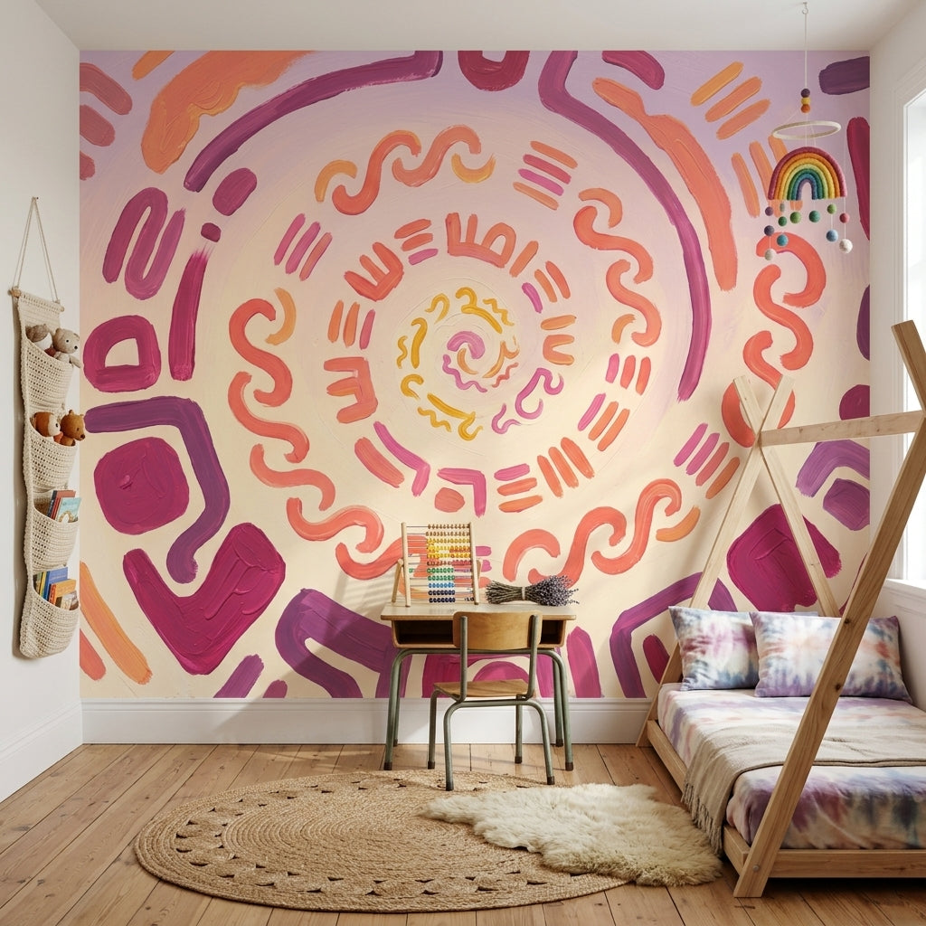 Renkli Soyut Spiral Poster Duvar Kağıdı Modern Salon Dekoru