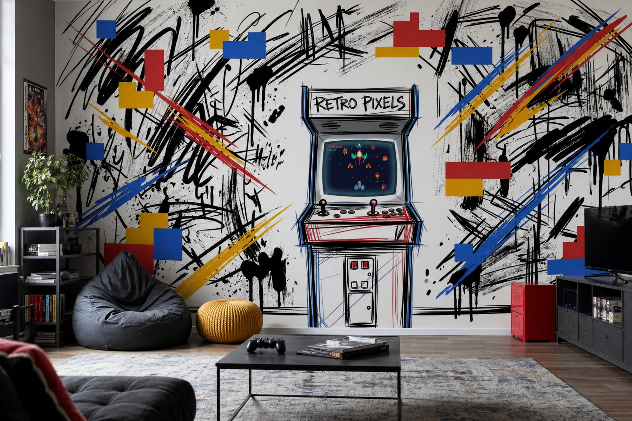 Retro Atari Oyun Makinesi Poster Duvar Kağıdı Genç Odası
