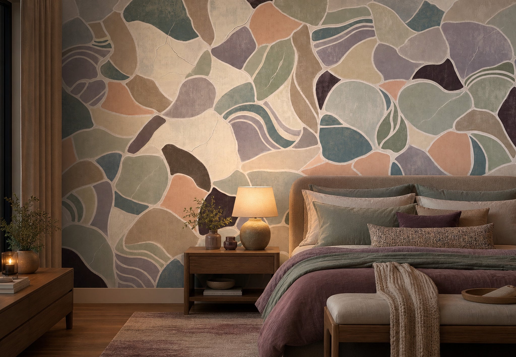 Renkli Terrazzo Desenli Poster Duvar Kağıdı Modern Salon Duvarı