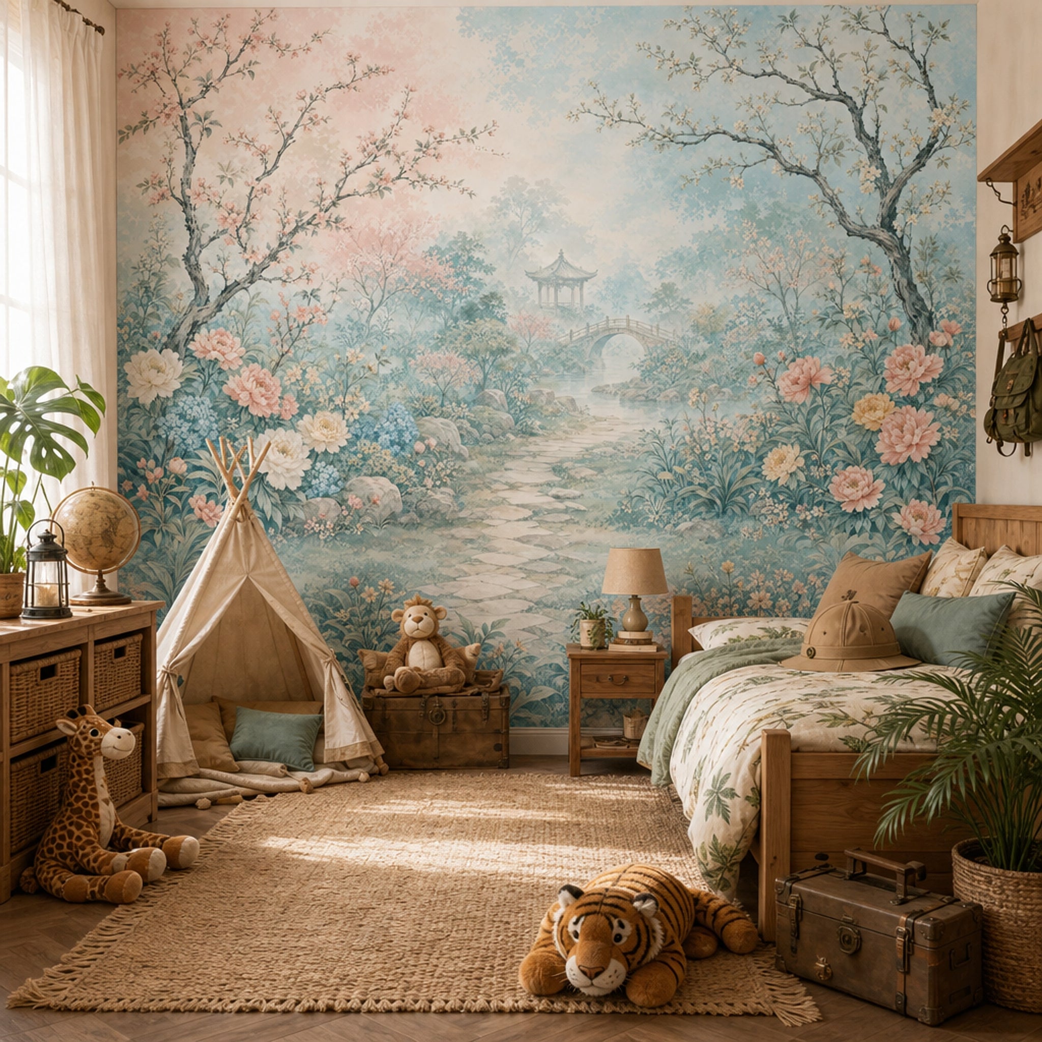 Pastel Çiçek Bahçesi Poster Duvar Kağıdı Beşik Odası Duvar