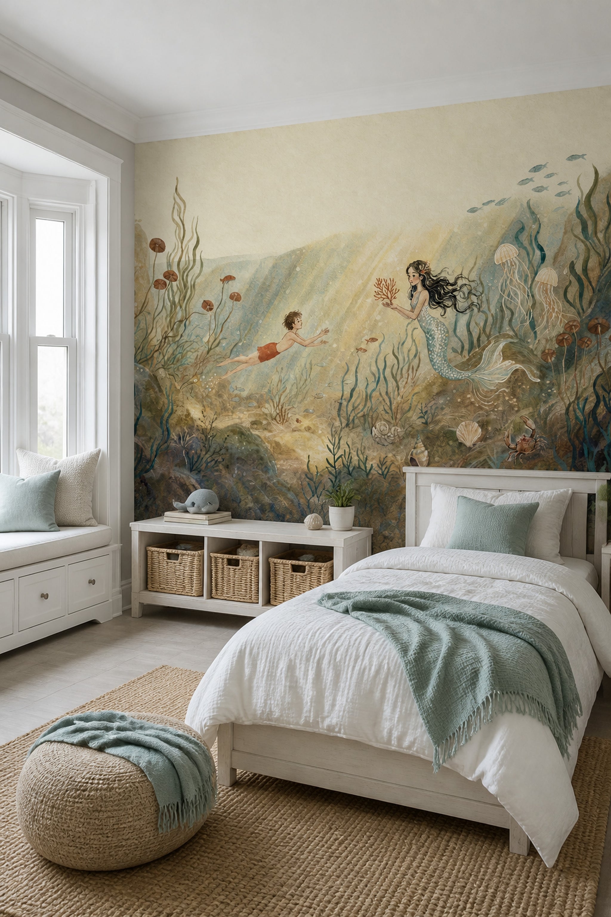 Deniz Kızı Temalı Poster Duvar Kağıdı Pastel Çocuk Odası