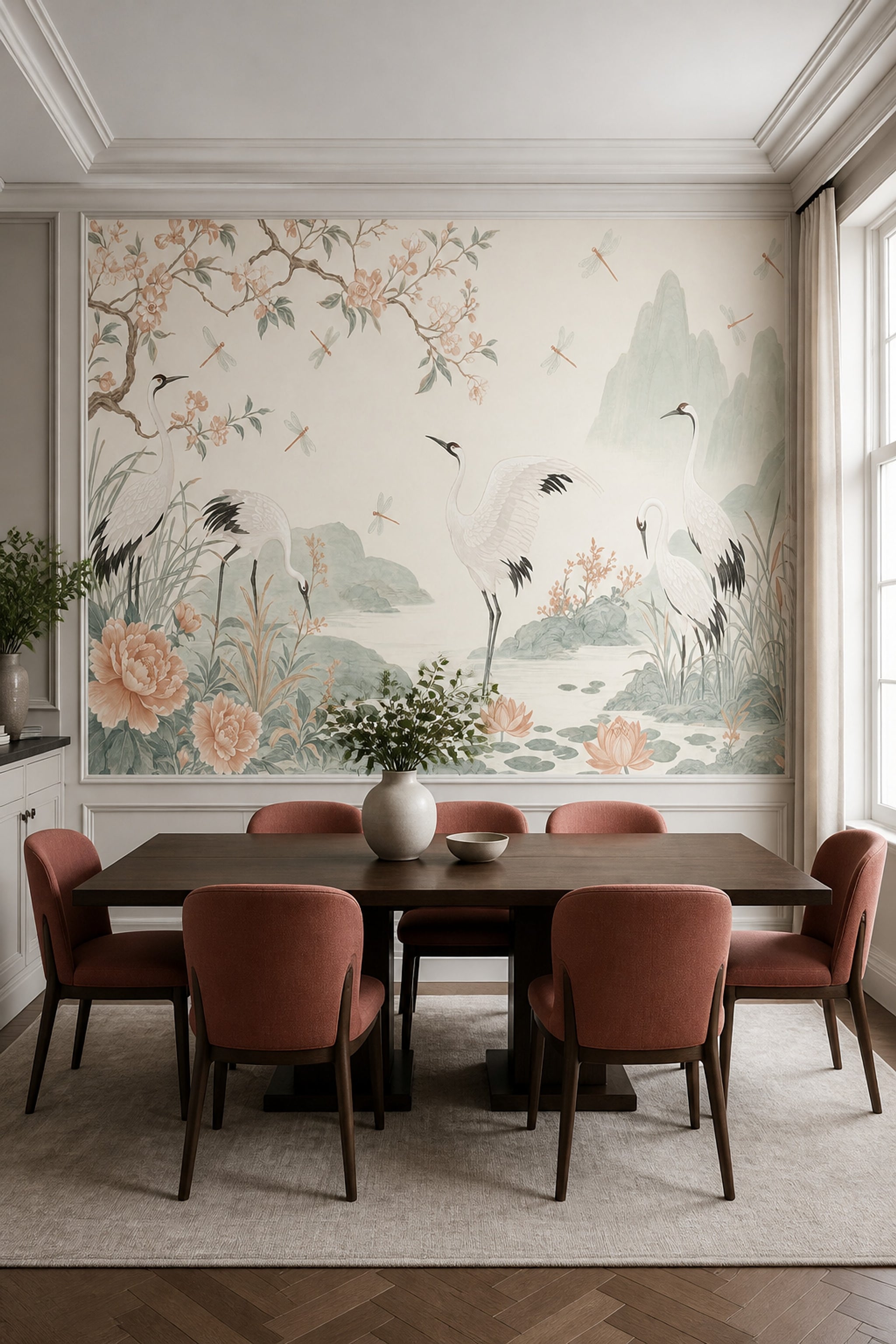 Turnalı Manzara Poster Duvar Kağıdı Pastel Yeşil Salon Duvarı