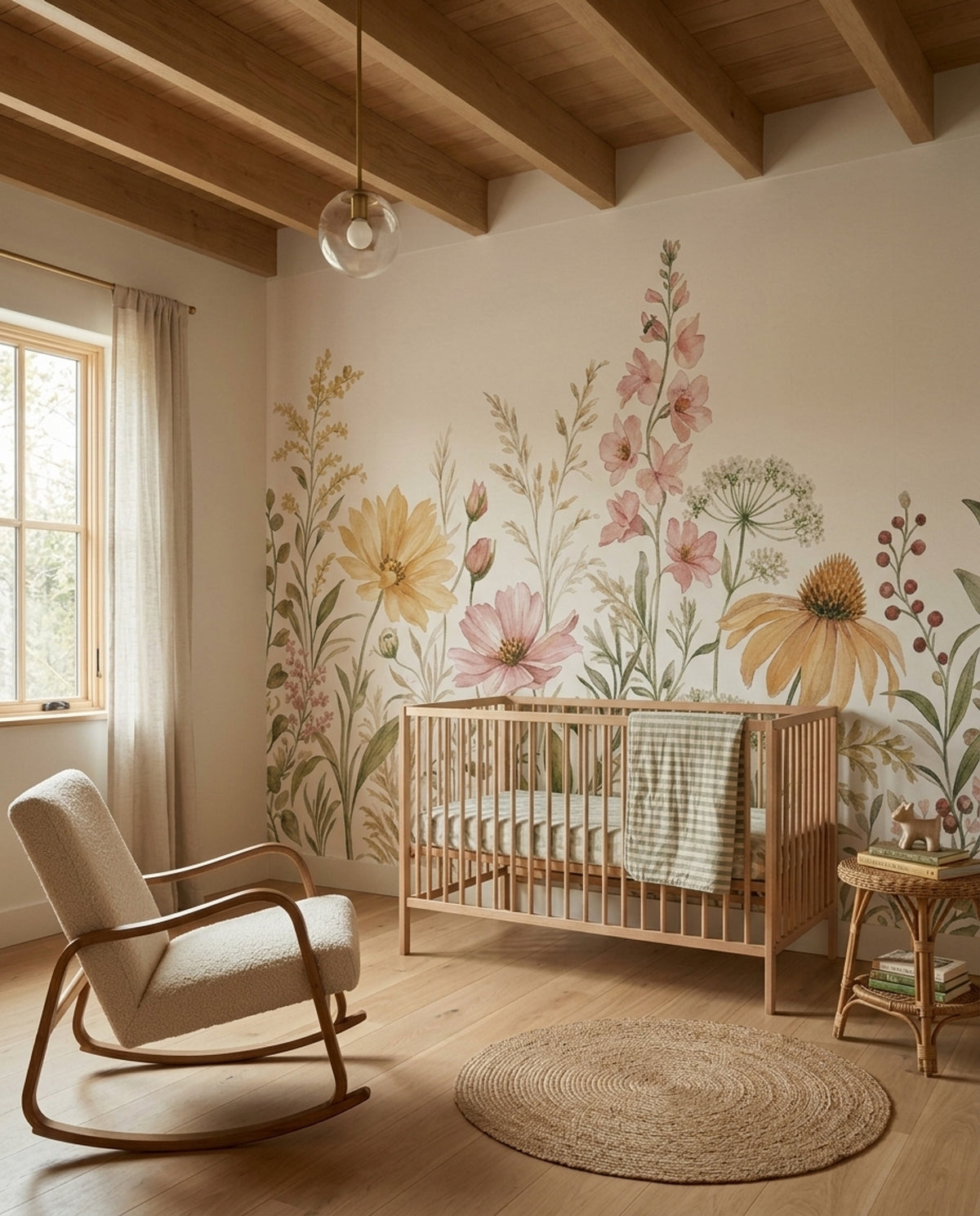 Suluboya Çiçekli Poster Duvar Kağıdı Pastel Renk Salon