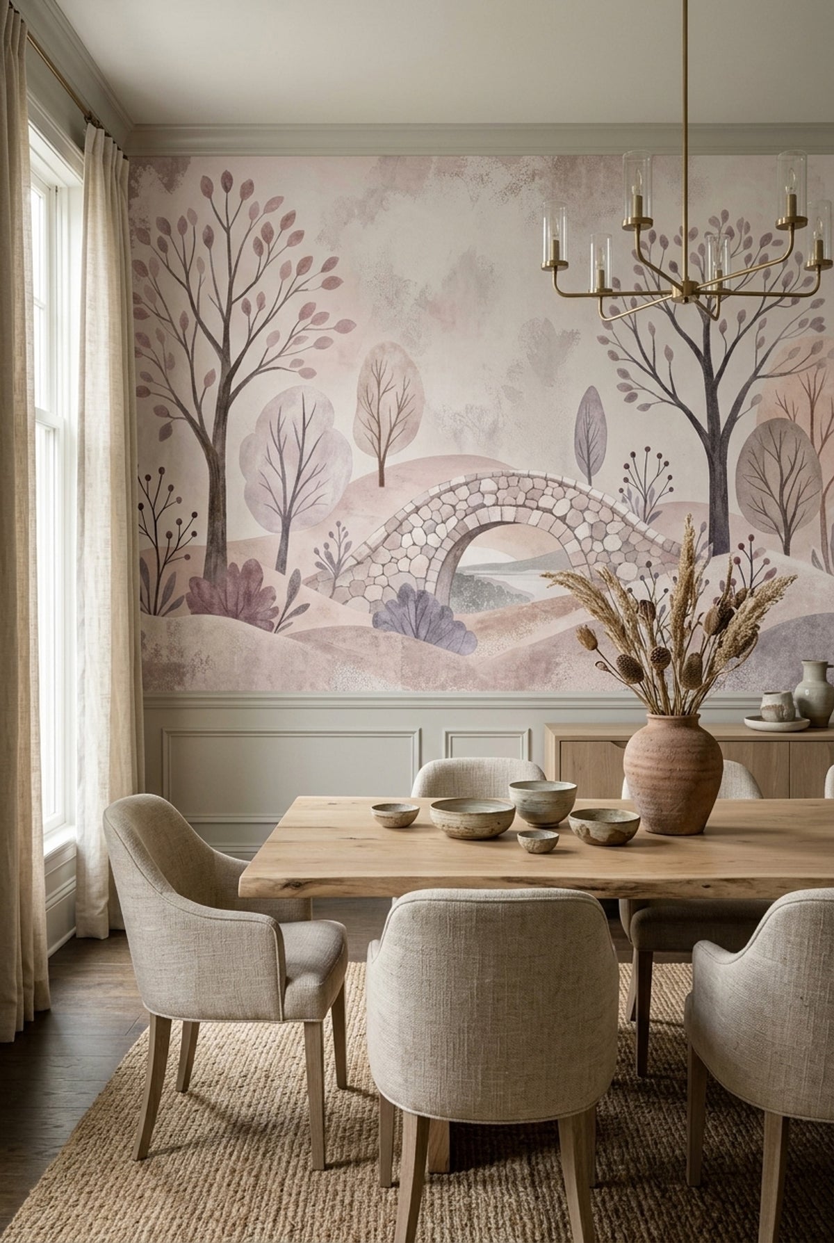 Masalsı Orman Manzaralı Poster Duvar Kağıdı Pastel Çocuk Odası