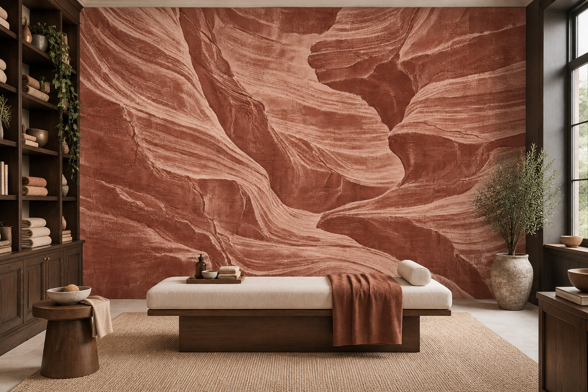 Kanyon Manzaralı Poster Duvar Kağıdı Kiremit Tonlu Modern Salon