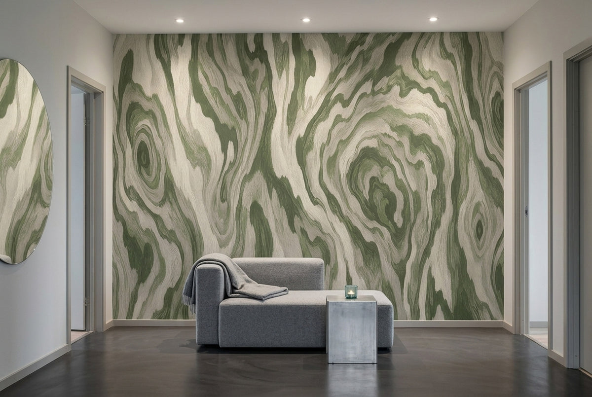 Yeşil Mermer Görünümlü Poster Duvar Kağıdı Modern Salon Duvarı