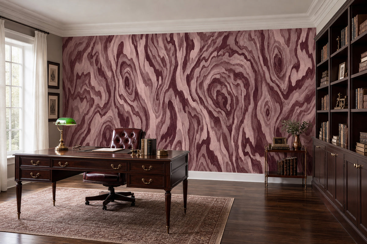 Bordo Ahşap Desenli Poster Duvar Kağıdı Modern Salon