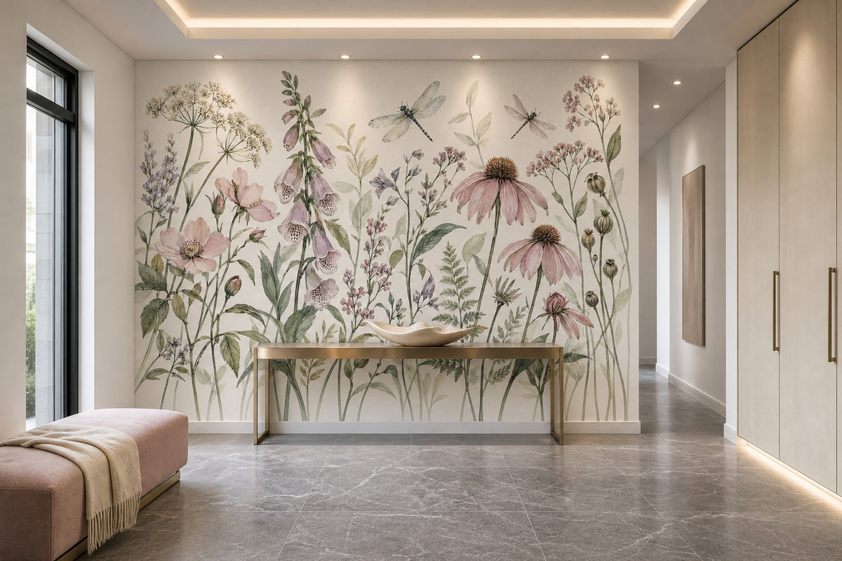 Suluboya Kır Çiçekli Poster Duvar Kağıdı Pastel Salon