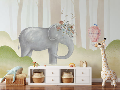 Filli Çocuk Odası Poster Duvar Kağıdı Pastel Orman Temalı