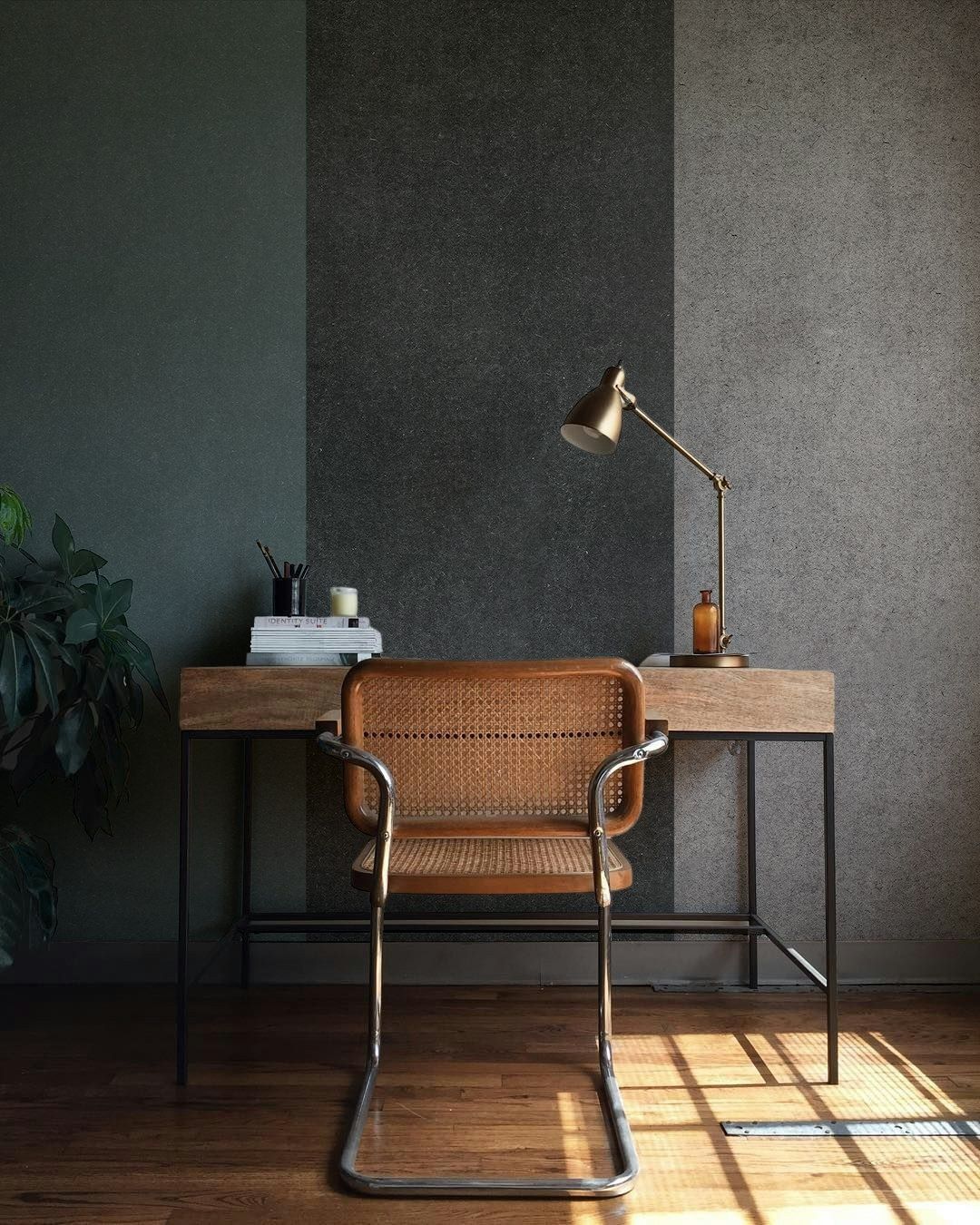 Dikey Çizgili Poster Duvar Kağıdı Gri Modern Salon Duvarı