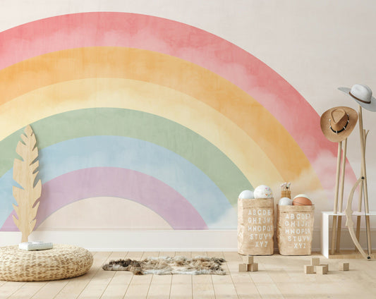 Pastel Gökkuşağı Poster Duvar Kağıdı Çocuk Odası Duvar Dekoru