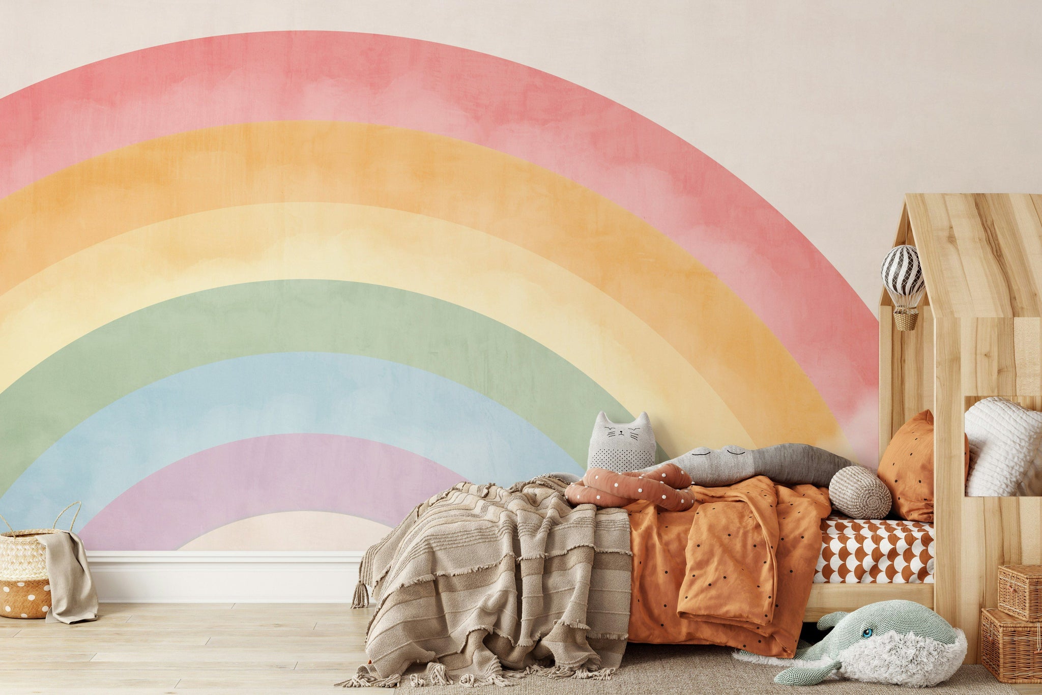 Pastel Gökkuşağı Poster Duvar Kağıdı Çocuk Odası Duvar Dekoru