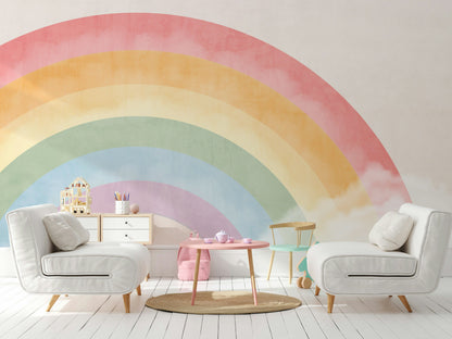 Pastel Gökkuşağı Poster Duvar Kağıdı Çocuk Odası Duvar Dekoru