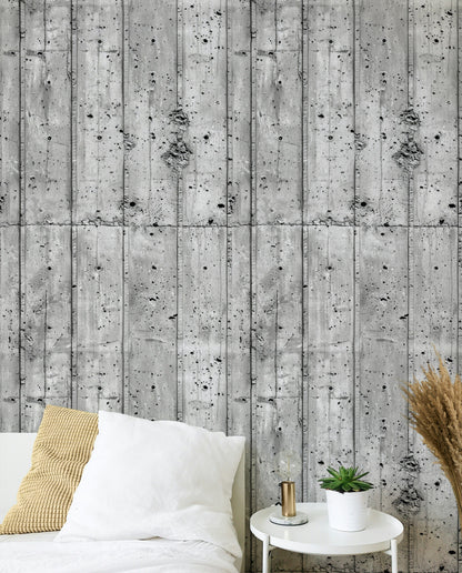 Beton Desenli Duvar Kağıdı Gri Endüstriyel Salon Dekoru