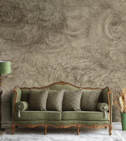 Soyut Desen Poster Duvar Kağıdı Gri Beton Görünümlü Salon