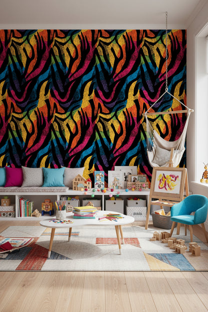 Renkli Soyut Geometrik Duvar Kağıdı Modern Desenli