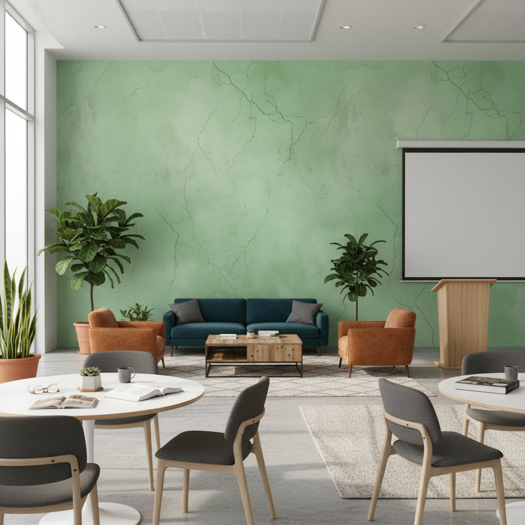 Yeşil Mermer Desenli Duvar Kağıdı Modern Salon Duvar Dekoru
