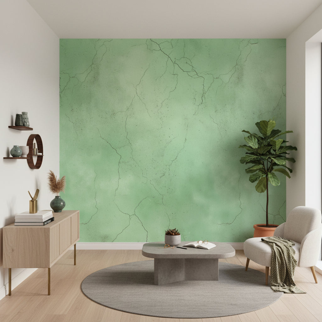 Yeşil Mermer Desenli Duvar Kağıdı Modern Salon Duvar Dekoru