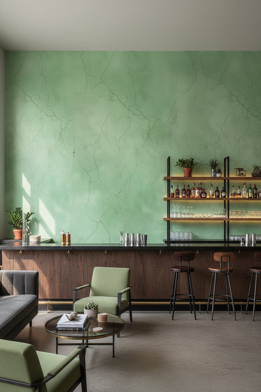 Yeşil Mermer Desenli Duvar Kağıdı Modern Salon Duvar Dekoru