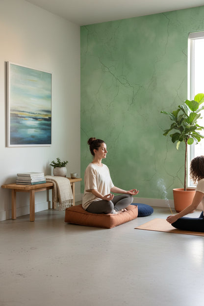 Yeşil Mermer Desenli Duvar Kağıdı Modern Salon Duvar Dekoru