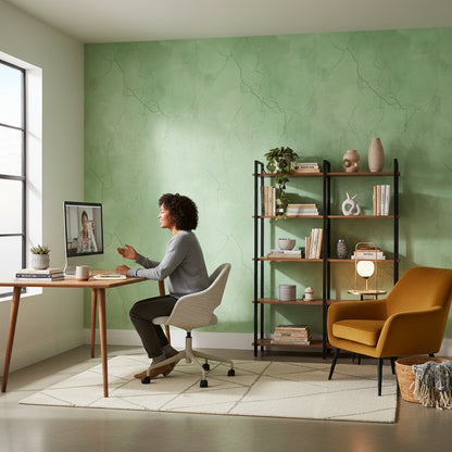 Yeşil Mermer Desenli Duvar Kağıdı Modern Salon Duvar Dekoru
