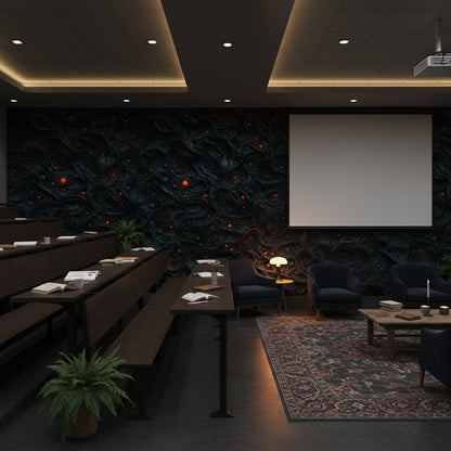 Soyut Desenli Duvar Kağıdı Siyah Altın Modern Salon