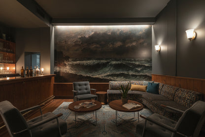 Fırtınalı Deniz Manzaralı Poster Duvar Kağıdı Koyu Ton Salon