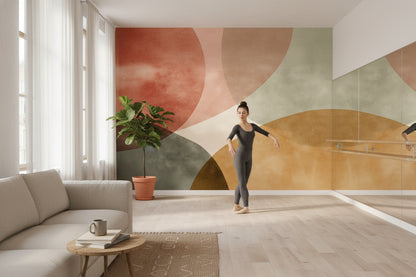 Renkli Soyut Geometrik Poster Duvar Kağıdı Modern Salon