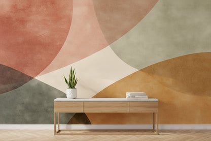 Renkli Soyut Geometrik Poster Duvar Kağıdı Modern Salon