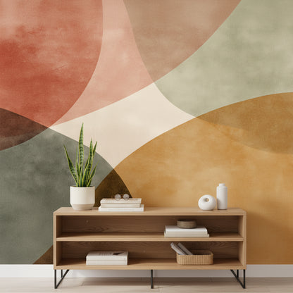 Renkli Soyut Geometrik Poster Duvar Kağıdı Modern Salon