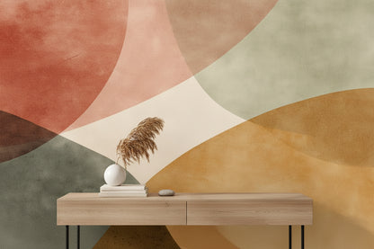 Renkli Soyut Geometrik Poster Duvar Kağıdı Modern Salon