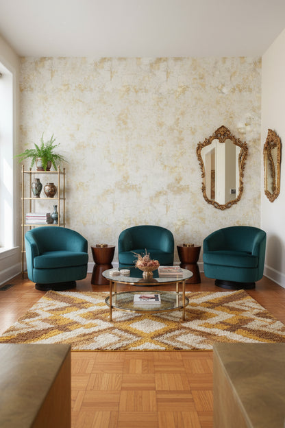 Bej Mermer Desenli Duvar Kağıdı Modern Salon Dekoru