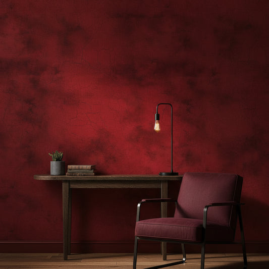 Bordo Beton Desenli Duvar Kağıdı Modern Salon Dekoru