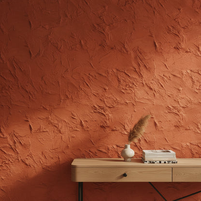Terracotta Sıva Desenli Duvar Kağıdı Modern Salon Duvarı