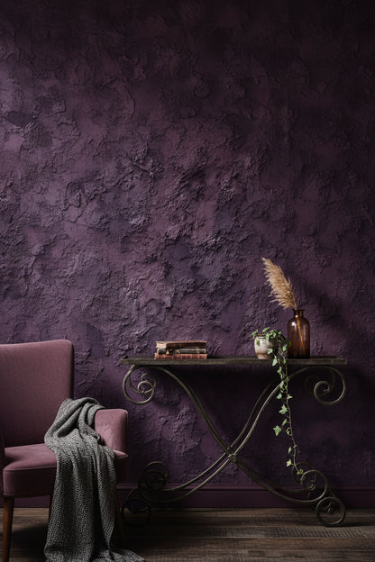 Mor Beton Görünümlü Duvar Kağıdı Modern Salon Duvar Dekoru